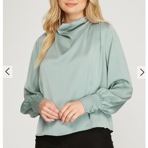 Whispering Tide Satin Blouse